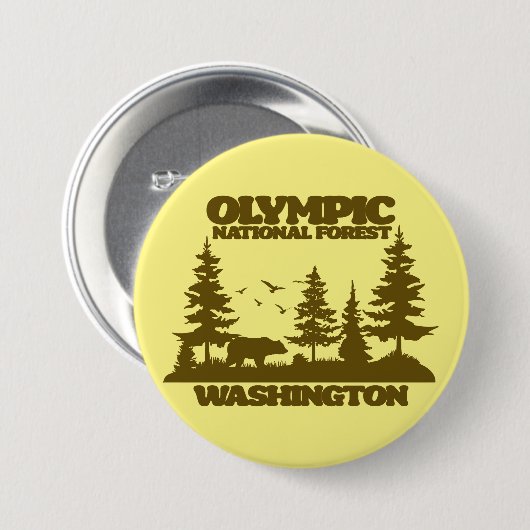 Olympisch Nationaal Bos Ronde Button 7,6 Cm (Voorkant /achterkant)