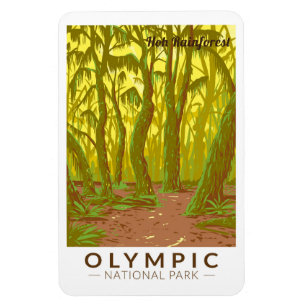Olympisch Nationaal Park Hoh Rainforest Travel Art Magneet