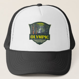 Olympisch Nationaal Park Illustratie Retro Trucker Pet
