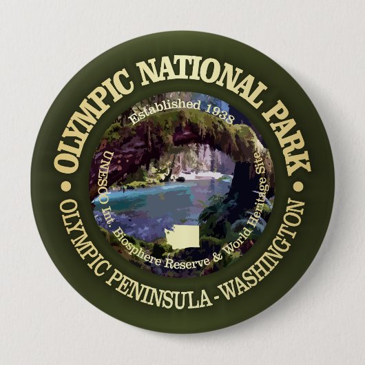 Olympisch Nationaal Park (NP2) Ronde Button 4,0 Cm (Voorkant)