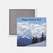 Olympisch Nationaal Park Square Magnet Magneet (Voorkant / Achterkant)