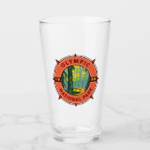 Olympisch natuurpark Hoh Rainforest Retro Compass Glas (Voorkant)