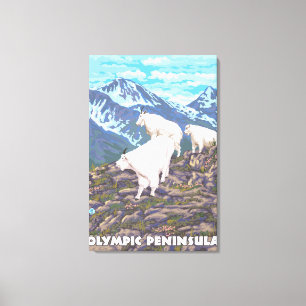 Olympisch schiereiland, Washington Mountain Goats Canvas Afdruk