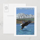 Olympisch schiereiland, WashingtonFishing Eagle Briefkaart (Voorkant / Achterkant)