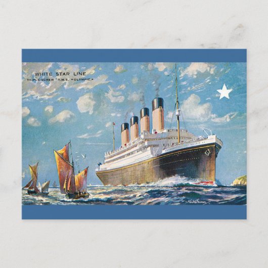 Olympisch Schip met witte ster Briefkaart (Voorkant)