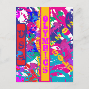 OLYMPISCH SKIËN BRIEFKAART