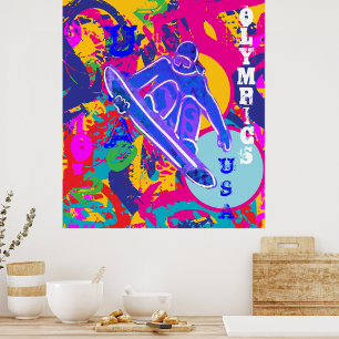 OLYMPISCH SNEEUWBORDRIDEN  POSTER