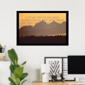 olympische bergen met psalm 121:1-2 poster (Thuiskantoor)