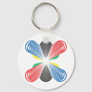 Olympische cirkels perspectief sleutelhanger