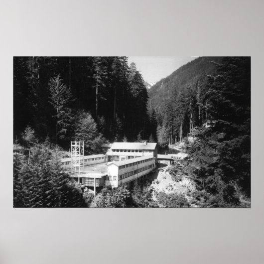 Olympische Hot Springs, WA Lodge Uitzicht Foto #2 Poster (Voorkant)