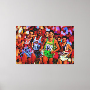 Olympische lopers canvas afdruk