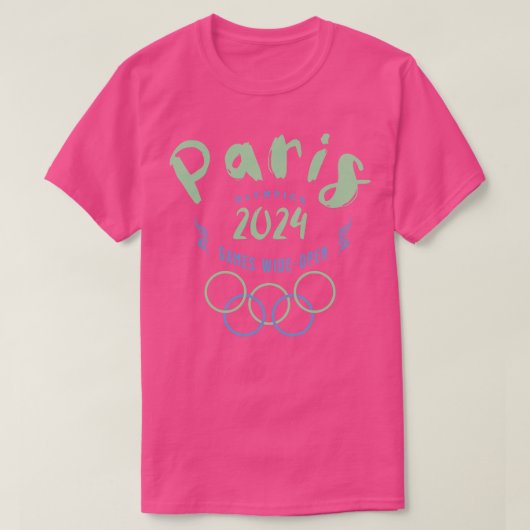 Olympische Spelen 2024 Spelen Parijs Breed Open T-shirt (Design voorkant)