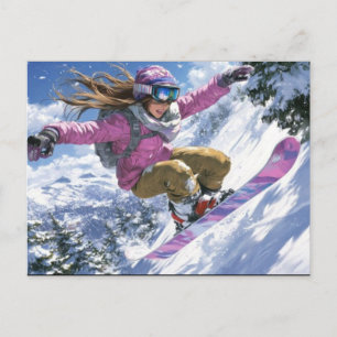 Olympische Winterspelen 2026 Dames Snowboarden Hal Feestdagenkaart