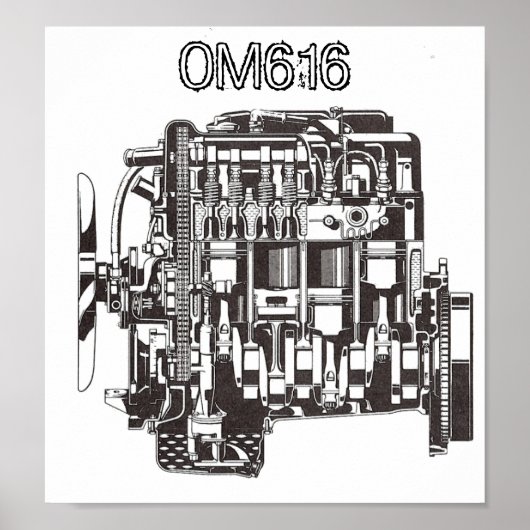 OM616 Mercedes Poster (Voorkant)
