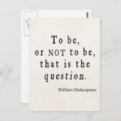 Om al dan niet dat te zijn, is het Shakespeare-cit Briefkaart (Voorkant / Achterkant)