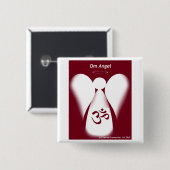 Om Angel Vierkante Button 5,1 Cm (Voorkant /achterkant)