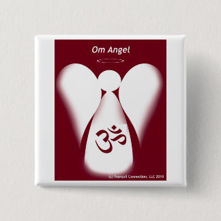 Om Angel Vierkante Button 5,1 Cm