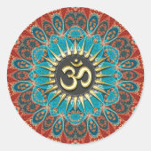 Om Aqua Red Earth Mandala Mindfulness Sticker Yoga (Devant)