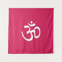 Om Aum contour Icon Ruby roze Hindoeïsme Symbool