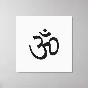 Om Aum contourpictogram, Hinisme Symbool, zwart wi Canvas Afdruk