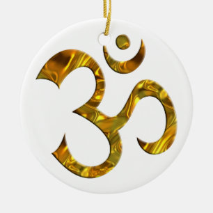 OM / AUM - GOLD KERAMISCH ORNAMENT
