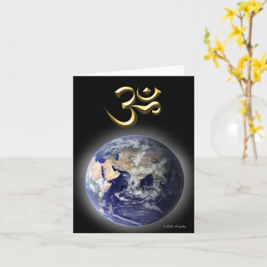 Om (AUM) Kaart (Gele Bloem)