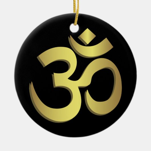 Om ( Aum ) Namaste yoga-symbool Keramisch Ornament (Voorkant)