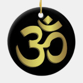 Om ( Aum ) Namaste yoga-symbool Keramisch Ornament (Achterkant)