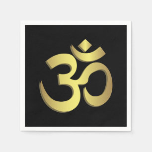 Om ( Aum ) Namaste yoga-symbool Servetten