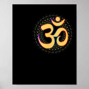 Om Aum Omkara Oud Symbool Kunst Spirituele Yoga Me Poster
