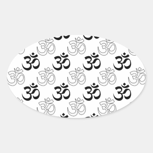Om, Aum Symbol Ovale Sticker (Voorkant)