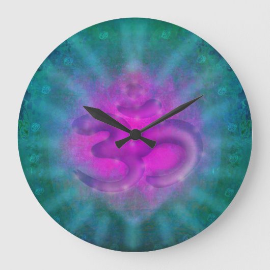 om aum symbool Wall Clock Grote Klok (Voorkant)