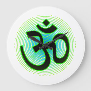 Om (aum) wandklok grote klok