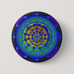 Om (AUM) Yantra mandala Ronde Button 5,7 Cm