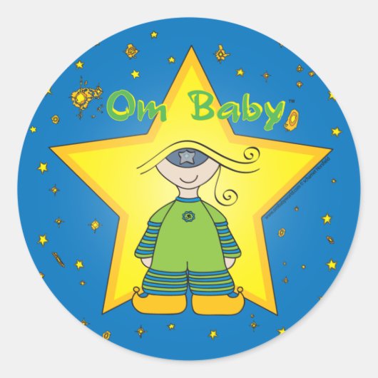 Om Baby grote sticker (Voorkant)