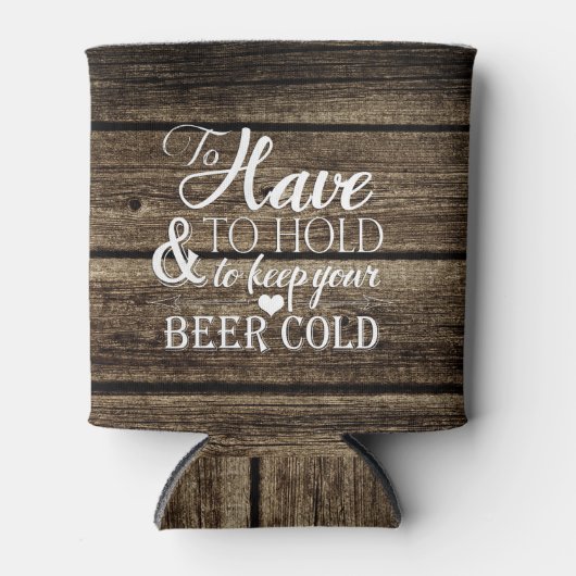 Om Barn Wood Rustic Wedding te houden Blikjeskoeler (Voorkant)