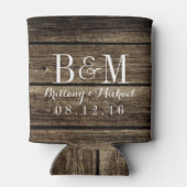 Om Barn Wood Rustic Wedding te houden Blikjeskoeler (Achterkant)