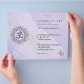 OM Chakra Energy Healer Reiki Paarse Horizontaal Flyer (Hand)