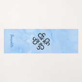 Om Compass Roos, Blauwe Waterverf, Aum Symbool Yogamat (Voorkant (horizontaal))