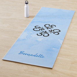 Om Compass Roos, Blauwe Waterverf, Aum Symbool Yogamat