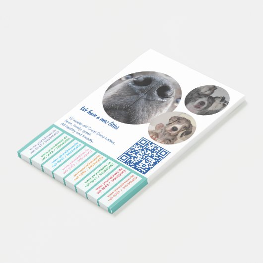 Om Dane Puppies kleurvol te verkopen Post-it® Notes (Schuin)
