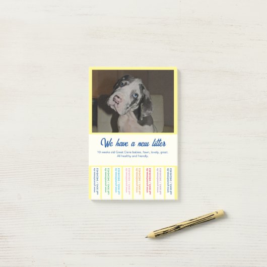 Om Dane Puppies kleurvol te verkopen Post-it® Notes (Op bureau)