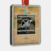 Om de cheezburger te katchen metalen ornament (Rechts)