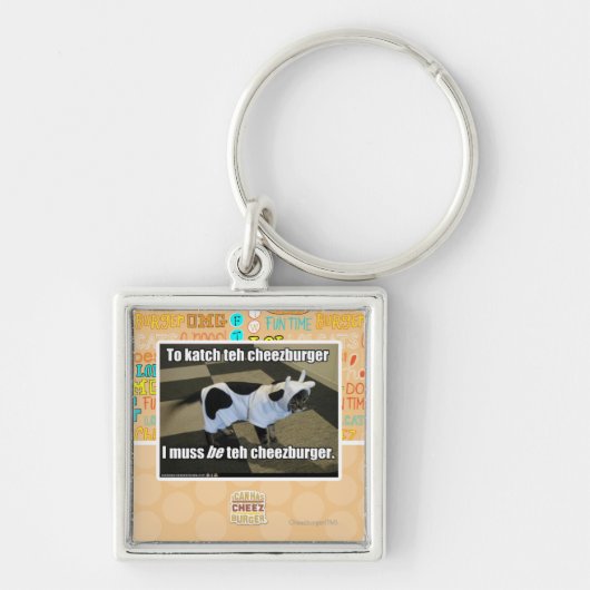 Om de cheezburger te katchen sleutelhanger (Voorkant)