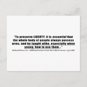 Om de Liberty Quote van Richard Henry Lee te behou Briefkaart