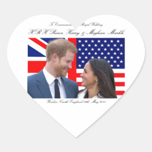 Om de Royal Wedding Harry en Meghan te herdenken Hart Sticker