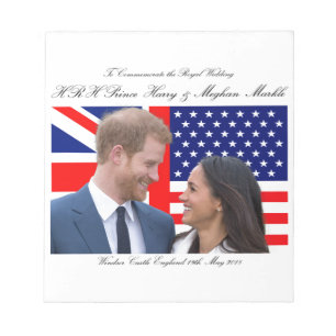 Om de Royal Wedding Harry en Meghan te herdenken Notitieblok