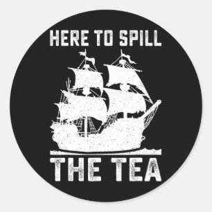 Om de thee grappig te morsen 4 juli US Patriotic V Ronde Sticker