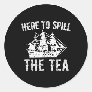 Om de thee te morsen 4 juli US Patriotic Pride 1 Ronde Sticker