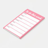 Om deze week roze weekplanner te doen post-it® notes (Schuin)